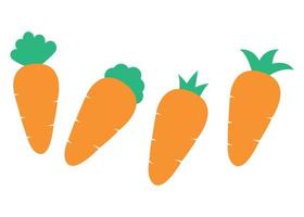 illustration de vecteur de légumes carottes dans un style plat isolé sur fond blanc