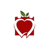 éléments de modèle de conception d'icône de logo de symbole de coeur et de feuilles. peut être utilisé dans la médecine, les rencontres, la Saint-Valentin et la conception de mariage vecteur