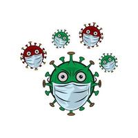 arrêter les virus. logo vectoriel de monstre de virus corona. conception de personnages. corona virus. virus de la tête verte.eps 10