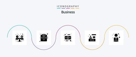 pack d'icônes de glyphe d'entreprise 5, y compris moderne. entreprise. entreprise. fonctionnement. consultant vecteur