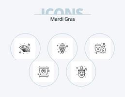pack d'icônes de la ligne mardi gras 5 conception d'icônes. . verre. carnaval. boire. costume vecteur