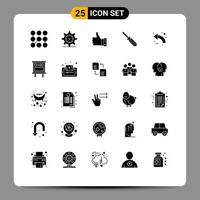 pack d'icônes vectorielles stock de 25 signes et symboles de ligne pour vis d'outil comme des éléments de conception vectoriels modifiables vecteur