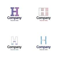 lettre h grand logo pack design création de logos modernes créatifs pour votre entreprise vecteur