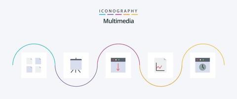 pack d'icônes multimédia plat 5 comprenant. Mac. exporter. histoire. graphique vecteur