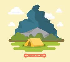 Paysage de camping vecteur