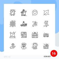groupe de 16 contours signes et symboles pour ray spring web nature écologie éléments de conception vectoriels modifiables vecteur
