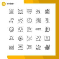 ensemble de 25 symboles d'icônes d'interface utilisateur modernes signes pour prêt de livre ac sac hypothèque éléments de conception vectoriels modifiables vecteur