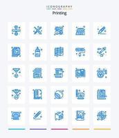 impression créative 25 pack d'icônes bleues telles que surligneur. produit. CMJN. imprimer. calendrier vecteur