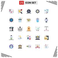 25 icônes créatives signes et symboles modernes des services de messagerie eid dollar roue éléments de conception vectoriels modifiables vecteur