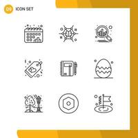 9 icônes créatives signes et symboles modernes d'idées d'étiquettes d'affaires vente coeur éléments de conception vectoriels modifiables vecteur