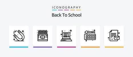 retour au pack d'icônes de la ligne 5 de l'école, y compris. éducation. retour à l'école. retour à l'école. aimant. conception d'icônes créatives vecteur