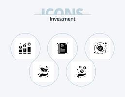 pack d'icônes de glyphe d'investissement 5 conception d'icônes. traitement. dollar. augmenter. partager. crédit vecteur