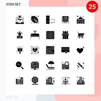 interface mobile glyphe solide ensemble de 25 pictogrammes d'éléments de conception vectorielle modifiables du panneau cible de changement de mosquée de l'islam vecteur