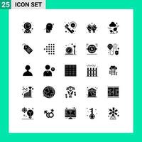 ensemble de 25 symboles d'icônes d'interface utilisateur modernes signes pour nuage prière appel namaz temps éléments de conception vectoriels modifiables vecteur