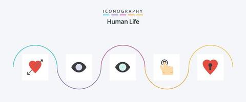 pack d'icônes humain plat 5 comprenant. Cliquez sur. aimer vecteur
