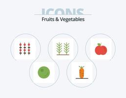 conception d'icônes pack 5 d'icônes plates de fruits et légumes. . légumes. . pomme vecteur