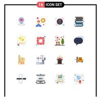 ensemble de 16 symboles d'icônes d'interface utilisateur modernes signes pour l'apprentissage du revenu livres de connaissances sur les bonbons pack modifiable d'éléments de conception de vecteur créatif