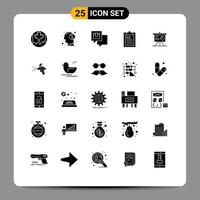 25 icônes créatives signes et symboles modernes de la page de présentation livraison fichier presse-papiers éléments de conception vectoriels modifiables vecteur