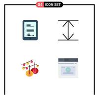 groupe de 4 icônes plates signes et symboles pour la page de décoration de cellule de lanterne mobile éléments de conception vectoriels modifiables vecteur