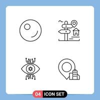 pack d'icônes vectorielles stock de 4 signes et symboles de ligne pour les pois surveillance signe maison oeil éléments de conception vectoriels modifiables vecteur
