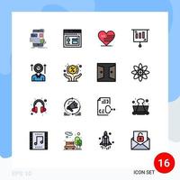 16 icônes créatives signes et symboles modernes du temps argent page marketing drapeau éléments de conception vectoriels créatifs modifiables vecteur