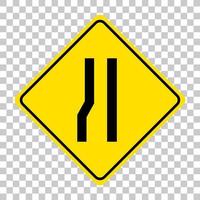 panneau d'avertissement de trafic jaune sur fond transparent vecteur