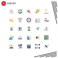 25 icônes créatives signes et symboles modernes des éléments de conception vectoriels modifiables de table de plage de code de glace d'été vecteur