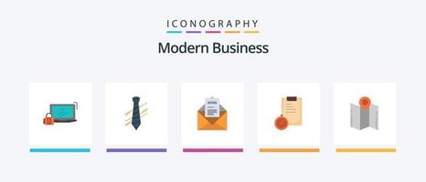 pack d'icônes plat 5 d'affaires modernes, y compris la planification. date limite. mode. lettre. entreprise. conception d'icônes créatives vecteur