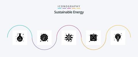 pack d'icônes de glyphe d'énergie durable 5, y compris le vert. pouvoir. atome. brancher. éco vecteur