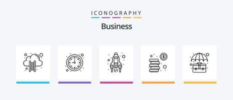 pack d'icônes business line 5, y compris le partenariat. accord. carte. graphique. croissance. conception d'icônes créatives vecteur