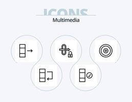 pack d'icônes de ligne multimédia 5 conception d'icônes. . la toile. tri. cible. mobile vecteur