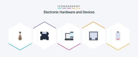 appareils 25 pack d'icônes plates, y compris le port. l'Internet. ordinateur. Ethernet. téléphone vecteur