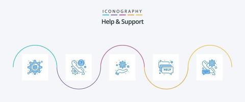 aide et support du pack d'icônes bleu 5, y compris le message. communication. aider. discuter. optimisation vecteur