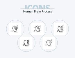 pack d'icônes de ligne de processus de cerveau humain 5 conception d'icônes. diriger. humain. graphique. diriger. cerveau vecteur