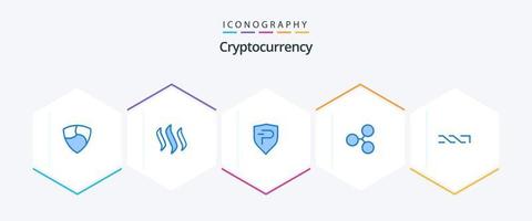 pack d'icônes bleues de crypto-monnaie 25 comprenant une pièce. technologie. monnaie. ondulation. crypto-monnaie vecteur