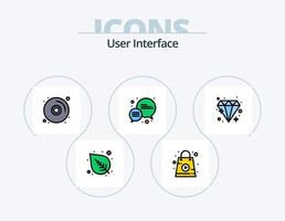 pack d'icônes remplies de ligne d'interface utilisateur 5 conception d'icônes. . bijou. utilisateur. diamant. photo vecteur