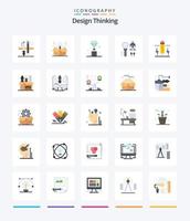 conception créative pensée 25 pack d'icônes plates telles que la conception. . idée. valeur. bijou vecteur