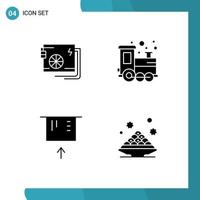 ensemble de 4 symboles d'icônes d'interface utilisateur modernes signes pour ac atm power jouet argent éléments de conception vectoriels modifiables vecteur