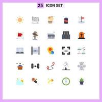pack de 25 signes et symboles de couleurs plates modernes pour les supports d'impression Web tels que le drapeau plan d'été clé à eau éléments de conception vectoriels modifiables vecteur