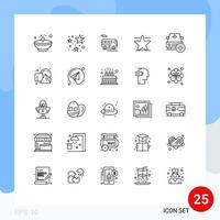 25 lignes universelles définies pour les applications web et mobiles star car bus star cinema éléments de conception vectoriels modifiables vecteur