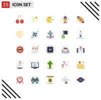 pack de lignes vectorielles modifiables de 25 couleurs plates simples du canada balle jeu de balle lampe canada éléments de conception vectoriels modifiables vecteur