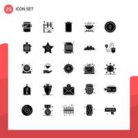 interface mobile glyphe solide ensemble de 25 pictogrammes d'ensembles privés apple éléments de conception vectoriels modifiables de cuisine de trou de serrure vecteur