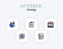 pack d'icônes remplies de ligne de stratégie 5 conception d'icônes. gestion. entreprise. analytique. paramètres. engrenage vecteur