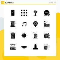 ensemble de 16 symboles d'icônes d'interface utilisateur modernes signes pour l'interaction communication chat mondial srilanka éléments de conception vectoriels modifiables vecteur