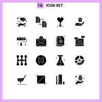 ensemble de 16 symboles d'icônes d'interface utilisateur modernes signes pour la peinture transfert de commerce électronique présent cadeau éléments de conception vectoriels modifiables vecteur