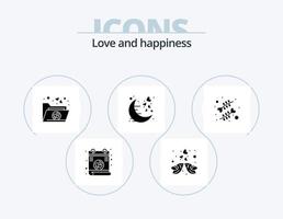 pack d'icônes de glyphe d'amour 5 conception d'icônes. cœur. romantique. préféré. nuit. aimer vecteur