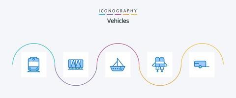 pack d'icônes de véhicules bleu 5 comprenant. Véhicules. véhicule. agriculteur vecteur