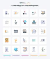 conception de jeux créatifs et développement de jeux pack de 25 icônes plates telles que le jeu. disque. complet. jeu. jeu vecteur