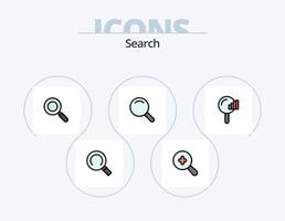 pack d'icônes rempli de ligne de recherche 5 conception d'icônes. . recherche. regarder. personnes. trouver vecteur