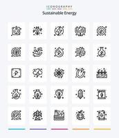 pack d'icônes de contour d'énergie durable créative 25 telles que les énergies renouvelables. médecine. charge. technologie verte. renouvelable vecteur